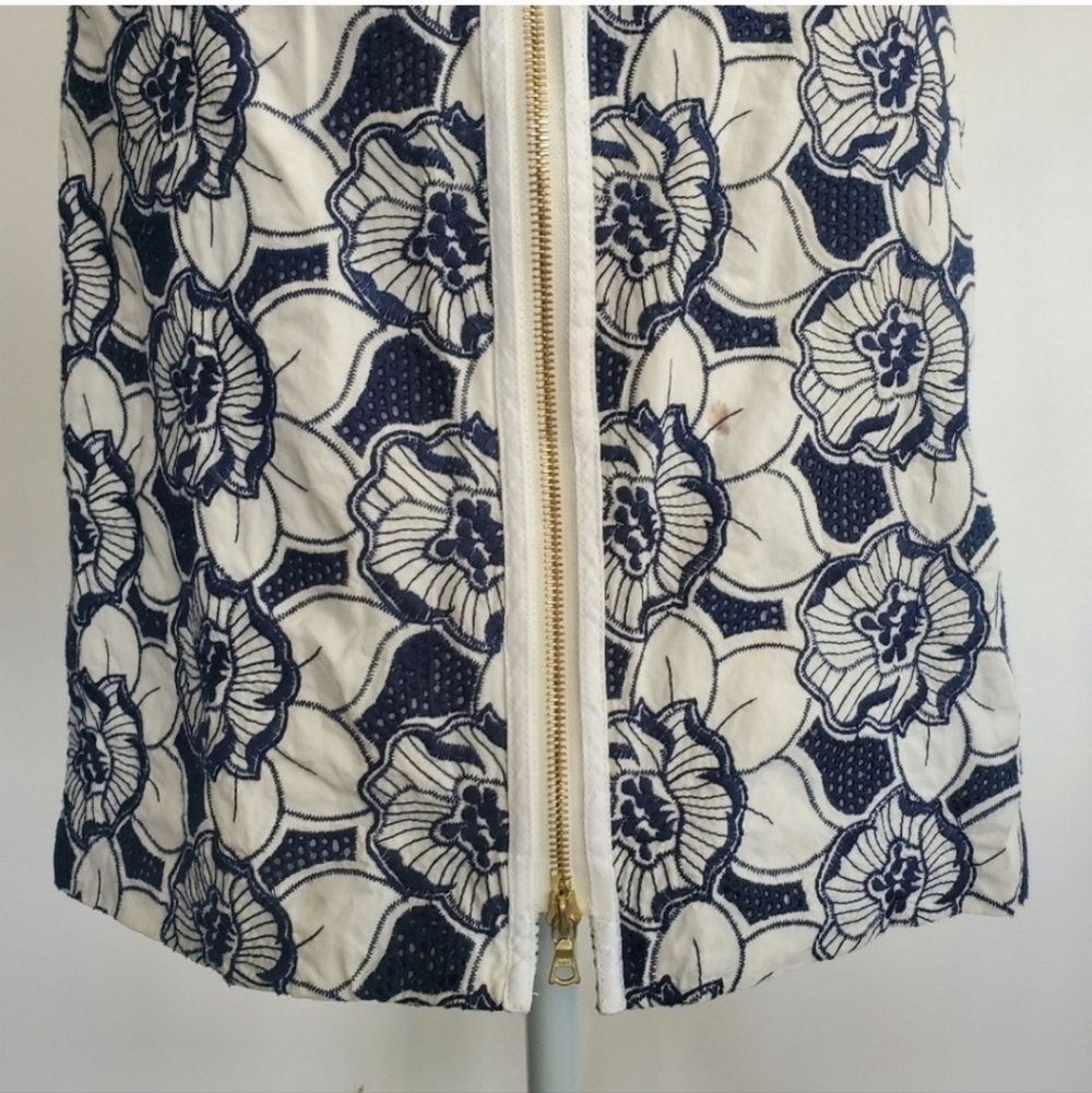 J. Crew Collection Floral Embroidered Zip Back Dress - Picture 9 of 12